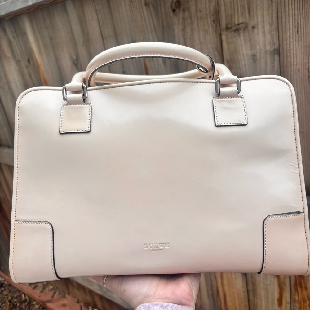 LOEWE Amazona 36 “Powder Pink” Tan Calfskin Leather Handbag RETAIL $4600+ - Picture 16 of 16